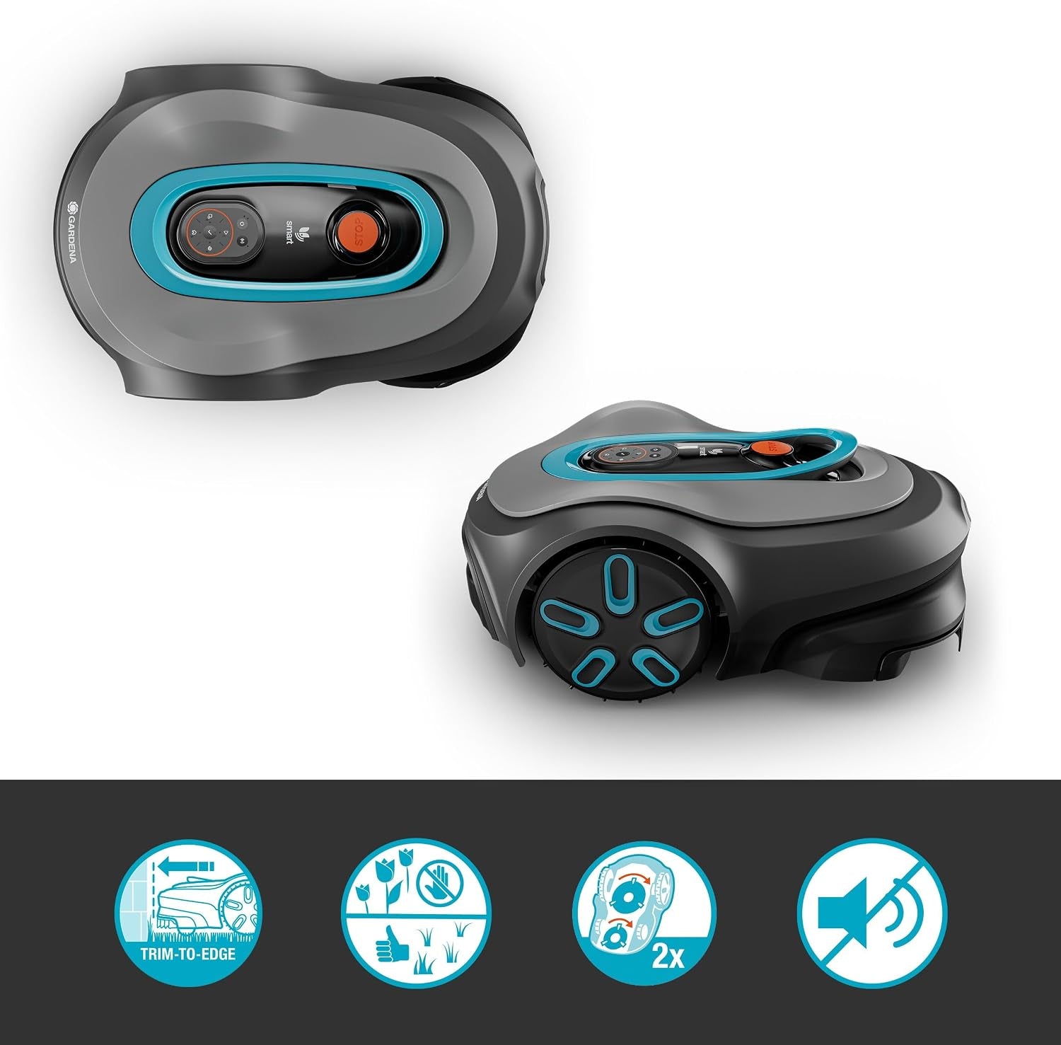 Smart SILENO Max 1500 M² Robotic Lawnmower, for Lawns up to 1500 M², LONA Intelligence, Trim-To-Edge, Duoconnect, Quiet Operation, Intelligent Mower with App Control, UK Plug (19903-28)