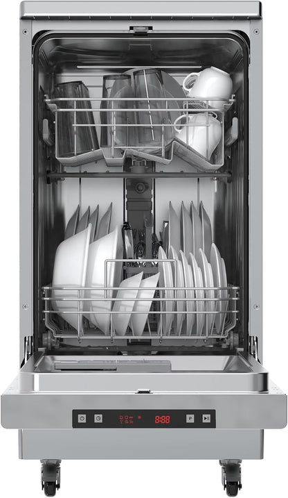 Portable Dishwasher, Ss/Platinum | Dishwasher with Wheels, 19In Wide, 8 Place Settings Capacity