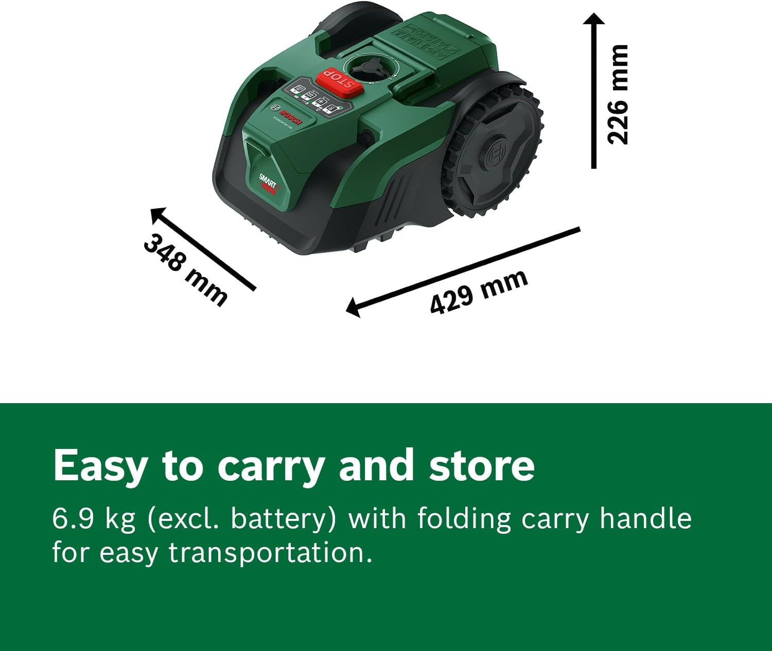 Cordless Robot Lawn Mower VISIMOW18V-100 (For Lawns up to 100 M², Cutting Width: 16 Cm, Height of Cut: 20-60 Mm, Incl Battery and Charger)