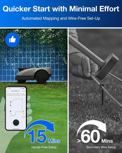 GOAT O600 RTK Robot Lawn Mower,Wire-Free Truemapping 2.0 RTK Navigation,Aivi AI Obstacle Avoidance,19Cm Cutting Width Robot Lawnmower for Medium Gardens up to 600M²,App Control,Ipx6 Waterproof