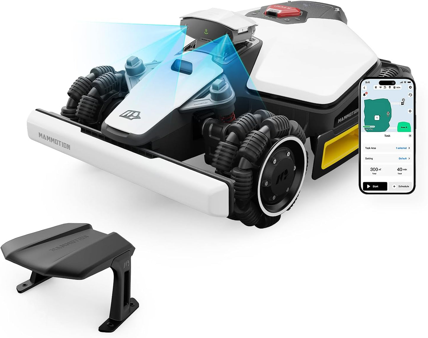 LUBA Mini AWD Robot Lawn Mower without Boundary,Auto Mapping Ultrasense AI Vision, 80% Gradient, 20-65 Mm Cutting Height