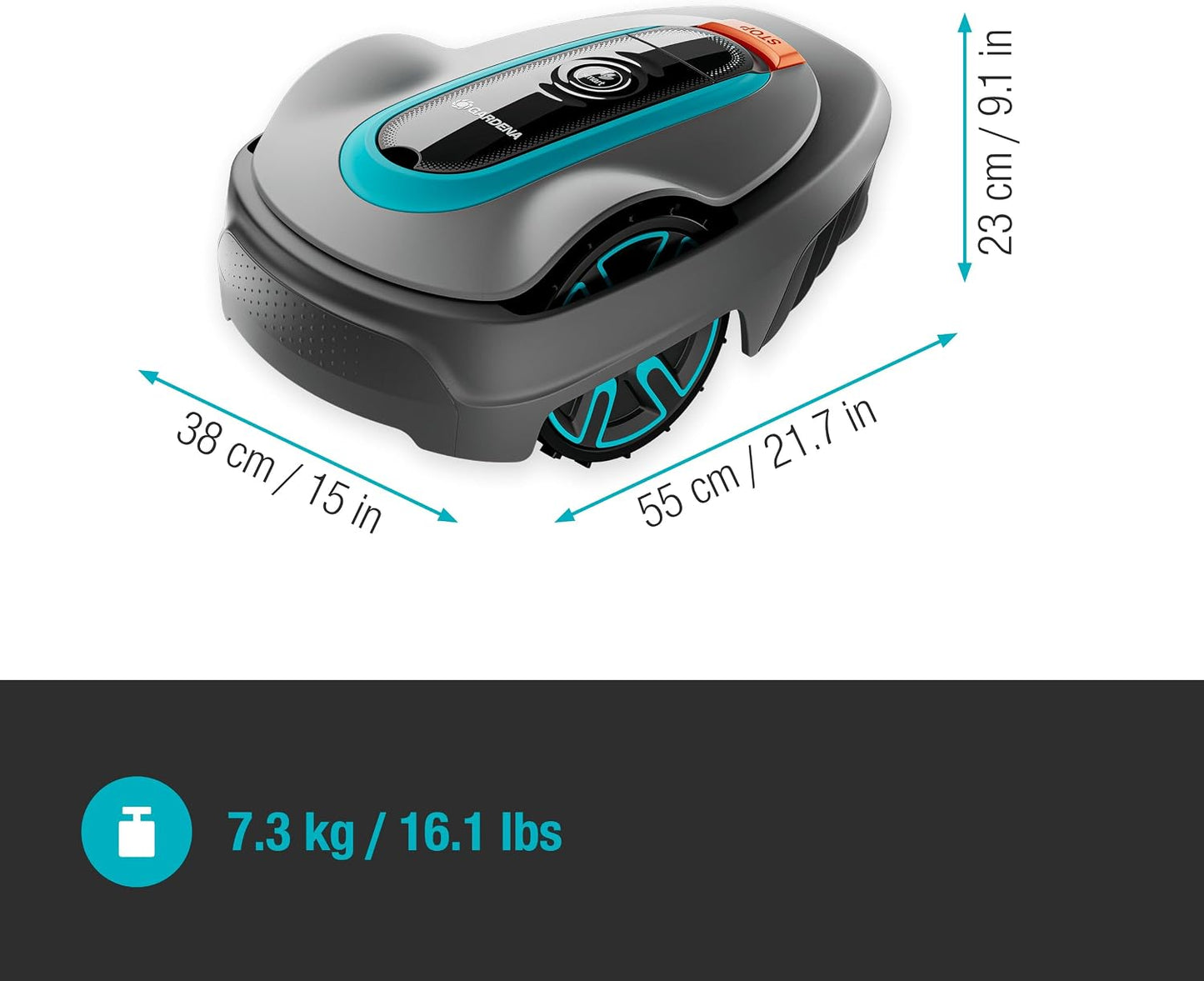 Smart SILENO City Robot Lawn Mower 500 M² Set: Innovative LONA AI Technology, Adjustment via App, Sensorcontrol, for Slopes up to 35%, Smart Gateway, Version with UK Plug(19602-68)