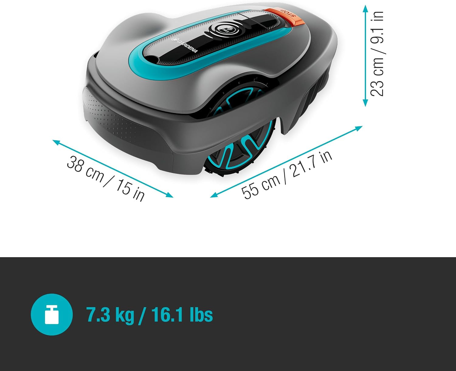 Smart SILENO City Robot Lawn Mower 500 M² Set: Innovative LONA AI Technology, Adjustment via App, Sensorcontrol, for Slopes up to 35%, Smart Gateway, Version with UK Plug(19602-68)