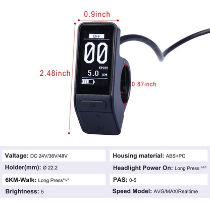 SW102 Small Stealthy Ebike Display for Bafang BBS02/BBSHD