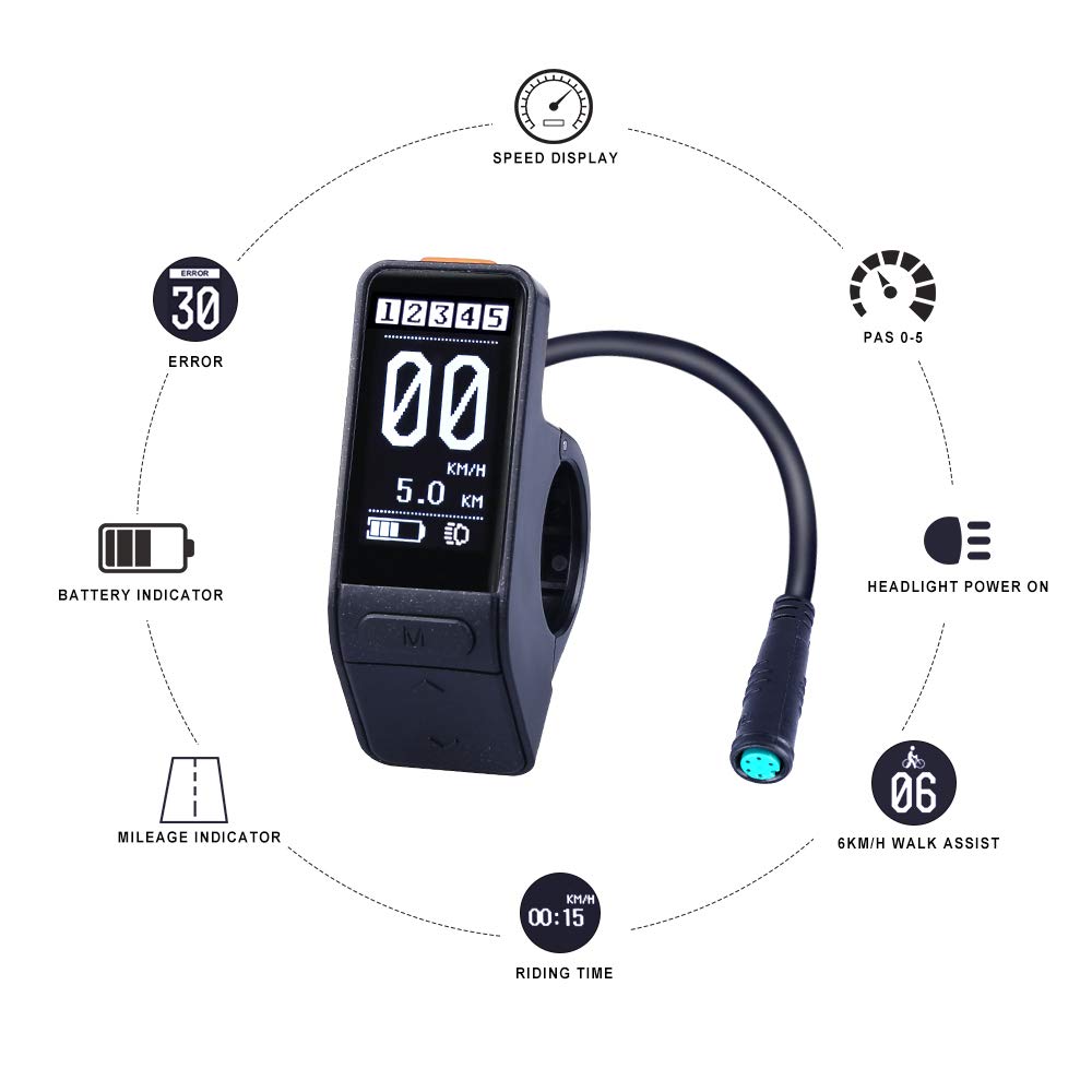 SW102 Small Stealthy Ebike Display for Bafang BBS02/BBSHD