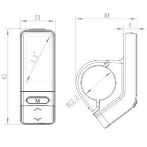 SW102 Small Stealthy Ebike Display for Bafang BBS02/BBSHD